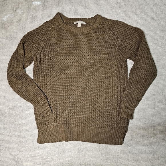 Michael Kors Women's Tan Brown Sweater with Knit Buckle Scarf. Convertable Sz Sm - Picture 12 of 14